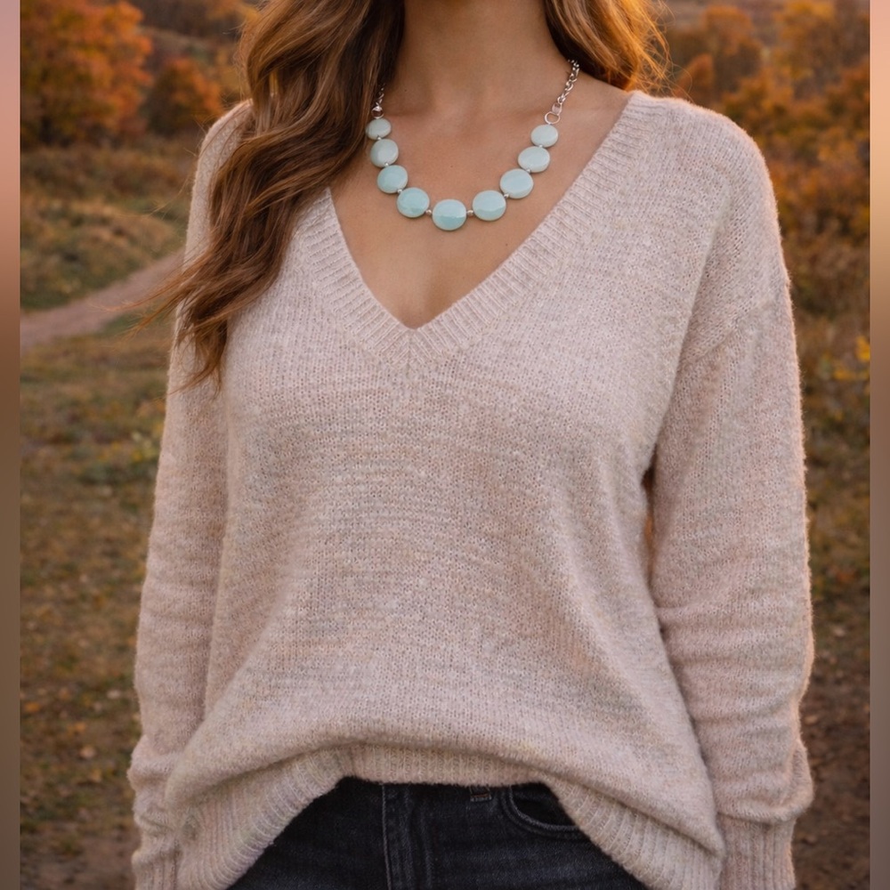 Delicate Blue Sea Glass Necklace | Soft Aqua Beads | Silver Chain | Coastal Boho